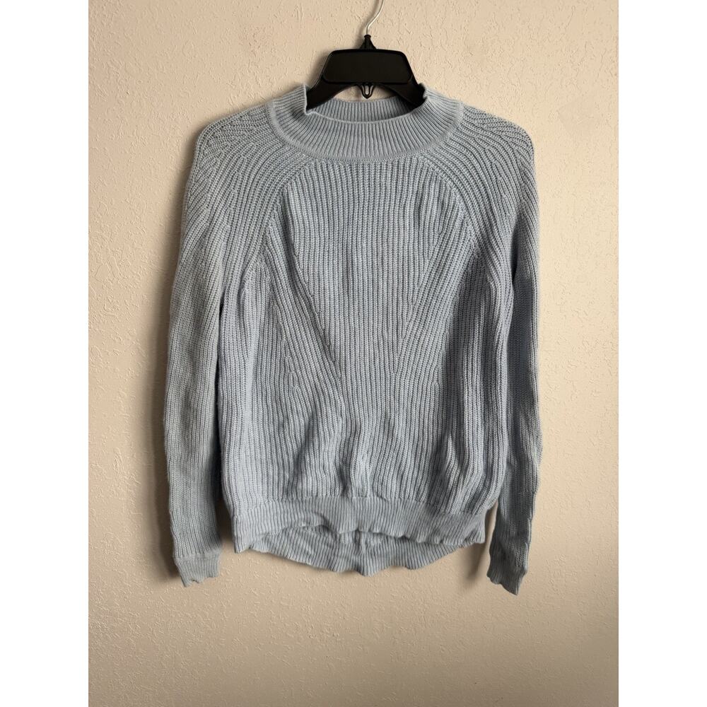 Vince Blue Wool Cashmere High Crewneck Sweater Womens S Classic Everyday